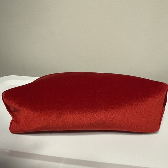 Christian Dior Red Velvet Double Zipper Travel Cosmetic Toiletry Bag 7”x5” - Picture 5 of 6